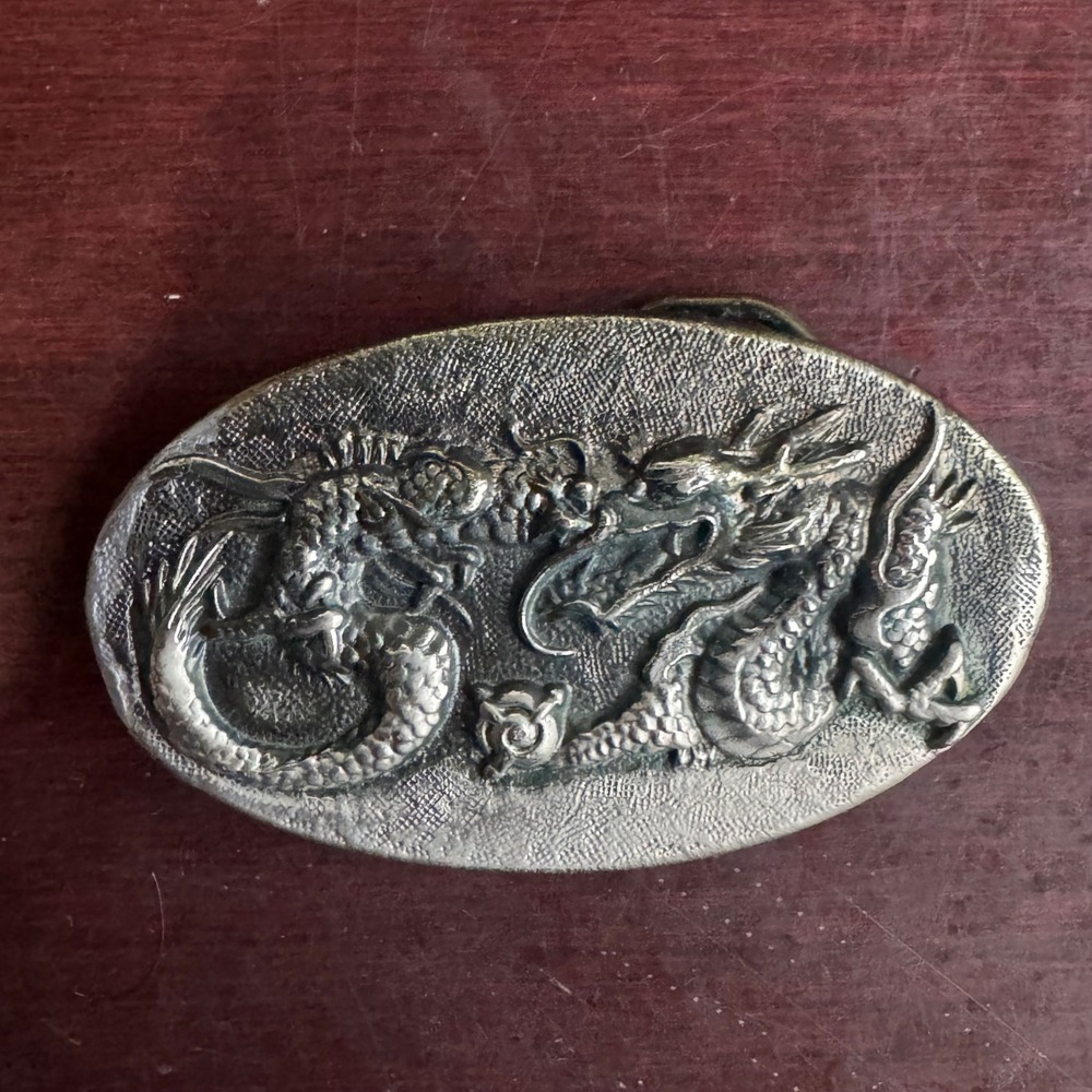 Vintage 1976 Wyoming Studio Art Works James Lind Dragon Belt Buckle A-10